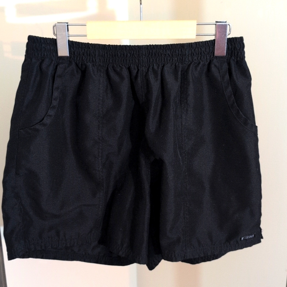 Tag| Black Athletic Sports Shorts With Pockets Polyester